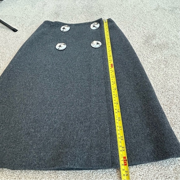 STELLA McCartney gray Pelier wrap front wool cashmere blend button skirt Sz 38 - Picture 12 of 15